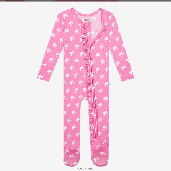 Posh Barbie Footie Ruffle Pink Kids One Piece - Picture 3 of 6